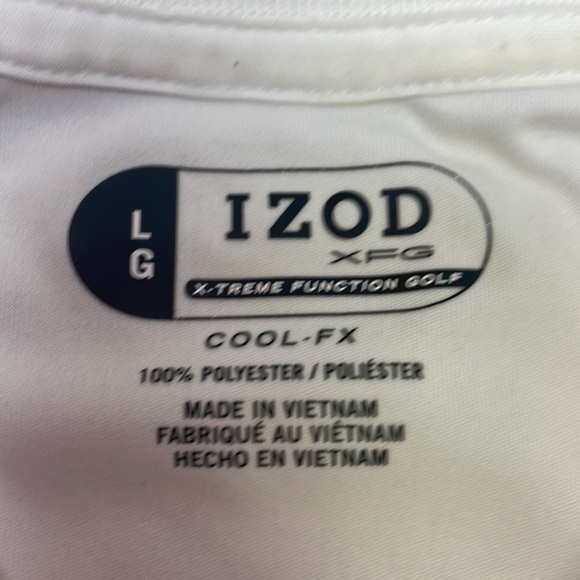 IZOD White/Black Short Sleeve Golf Shirt Sz L - Picture 5 of 5
